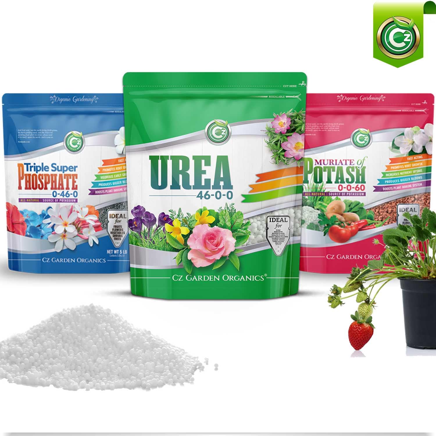 Cz Garden Urea resealable pouch close-up for easy pour storage
