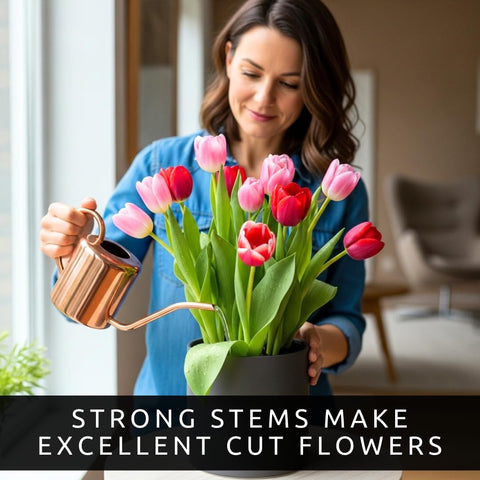 CZ Grain mixed tulips produce sturdy stems for cut flower bouquets