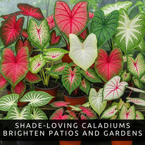 CZ Grain Caladium Bulbs Fancy Mix heart-shaped leaves perfect for container displays