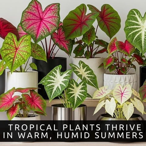 CZ Grain Caladium Bulbs Fancy Mix vibrant foliage ideal for indoor displays and shade spaces