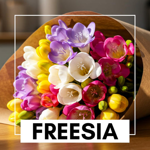 CZ Grain Double Freesia bulbs with arching stems for elegant arrangements