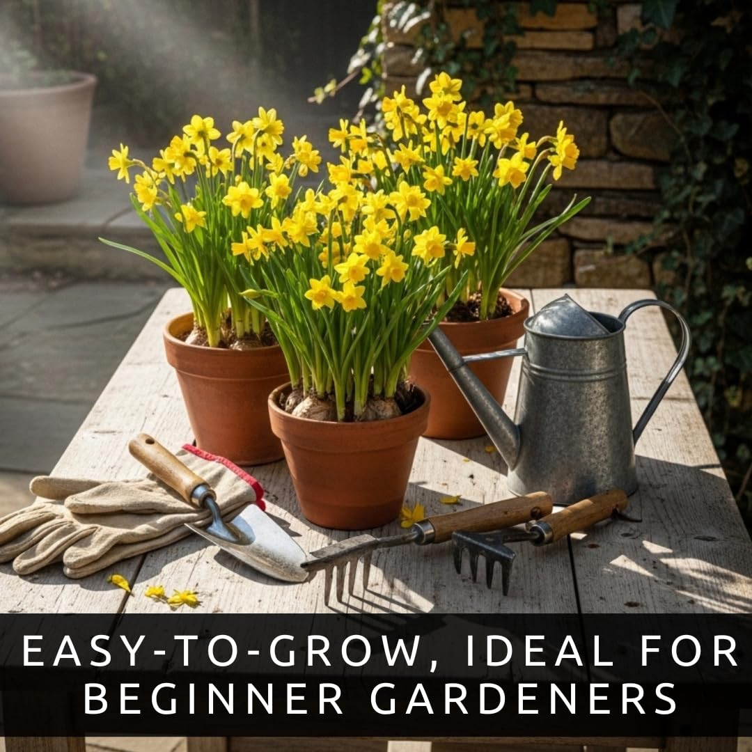 CZ Grain cluster of bright daffodil blooms forming a lively garden focal point.
