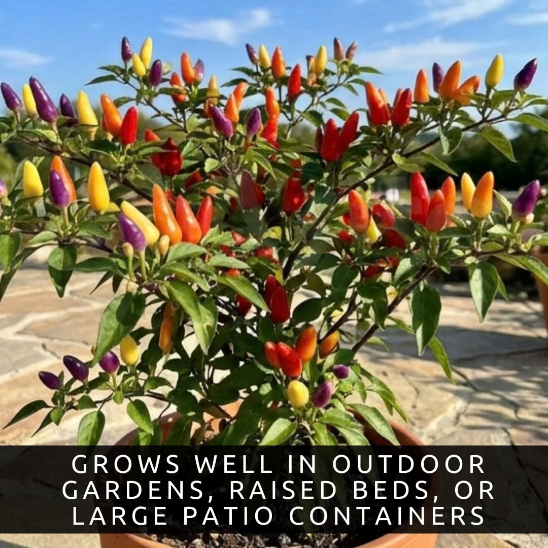 Ripe five-color peppers brightening the harvest basket with CZ Grain seeds.
