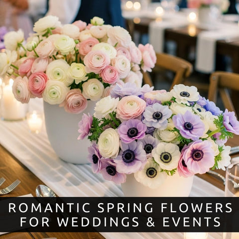 CZ Grain pastel ranunculus and anemone mix provides long-lasting cut flowers.