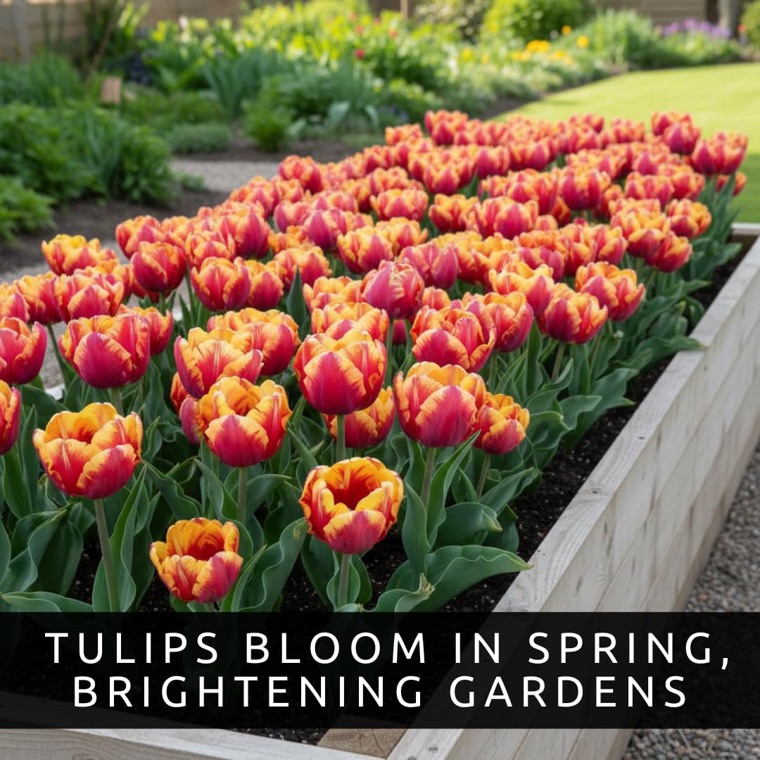 CZ Grain Rainbow Tulips offer a vibrant show in borders, beds, or containers