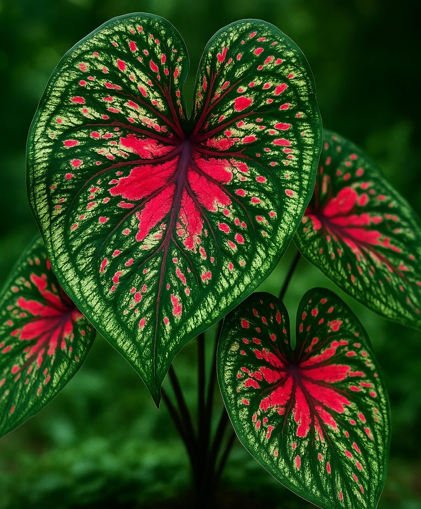 CZ Grain Spicy Lizard Caladium bulbs pack for indoor planting with bold color