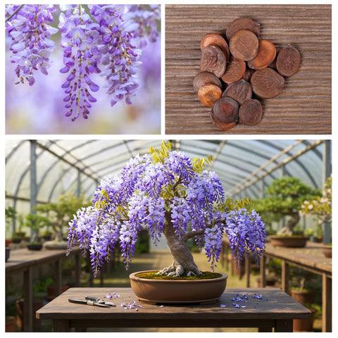CZ Grain weeping wisteria seeds grow as climbing vines on trellises and pergolas.