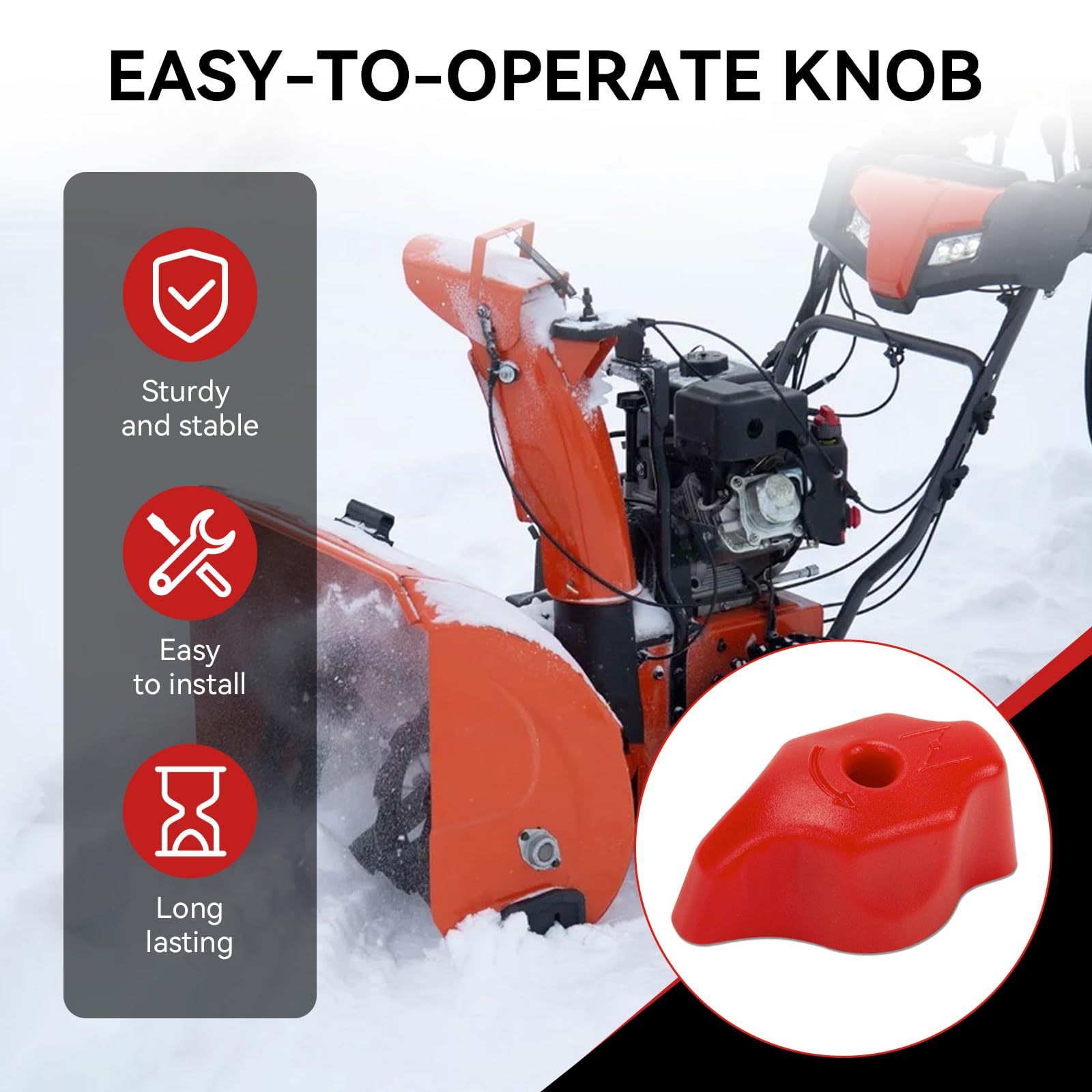 Czarixa red choke knob installation is tool-free for quick replacement.