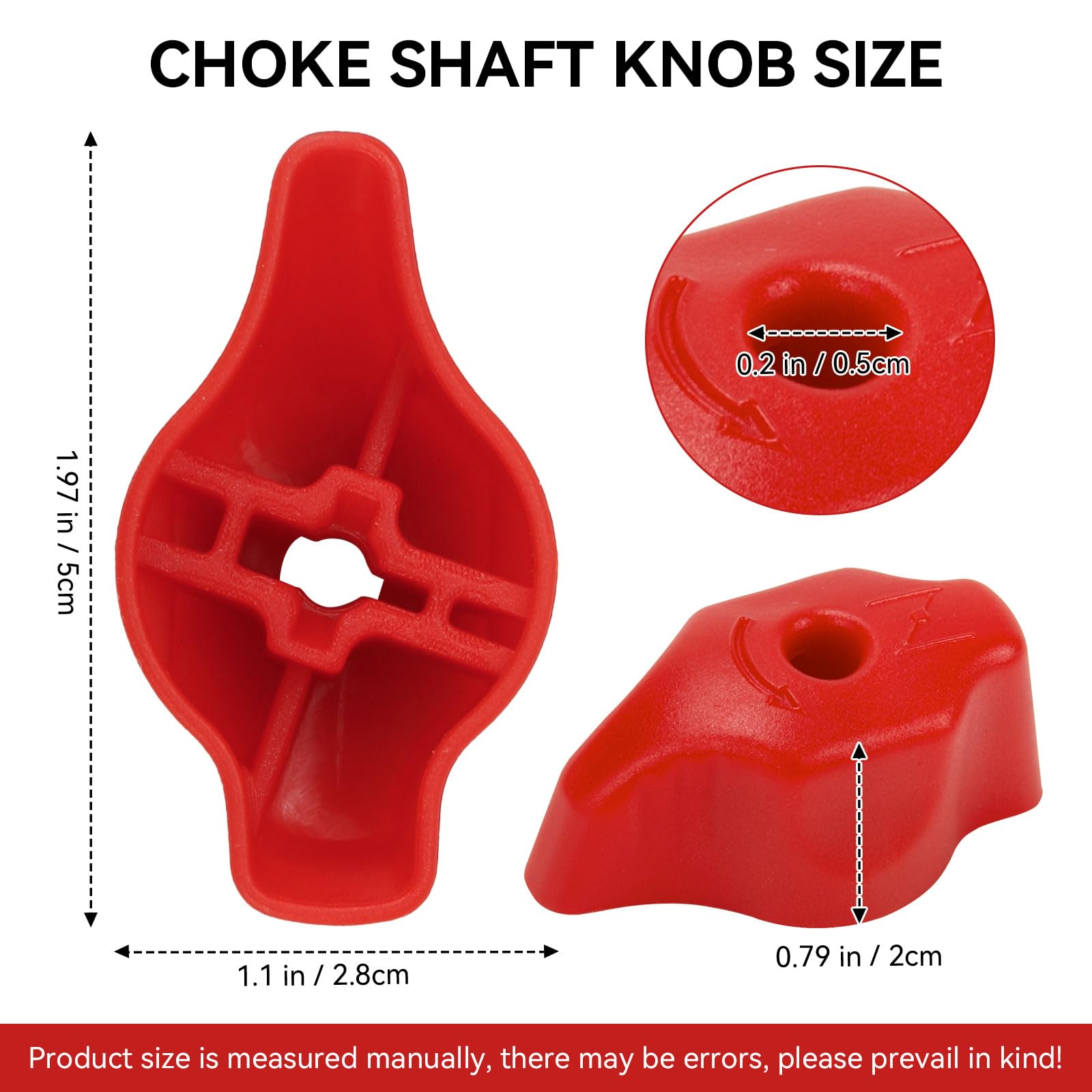 Czarixa choke knob shown on a lawn mower for easy use in field conditions.