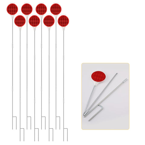 CZC AUTO red reflective driveway marker assembly enhances boundary visibility at a glance.