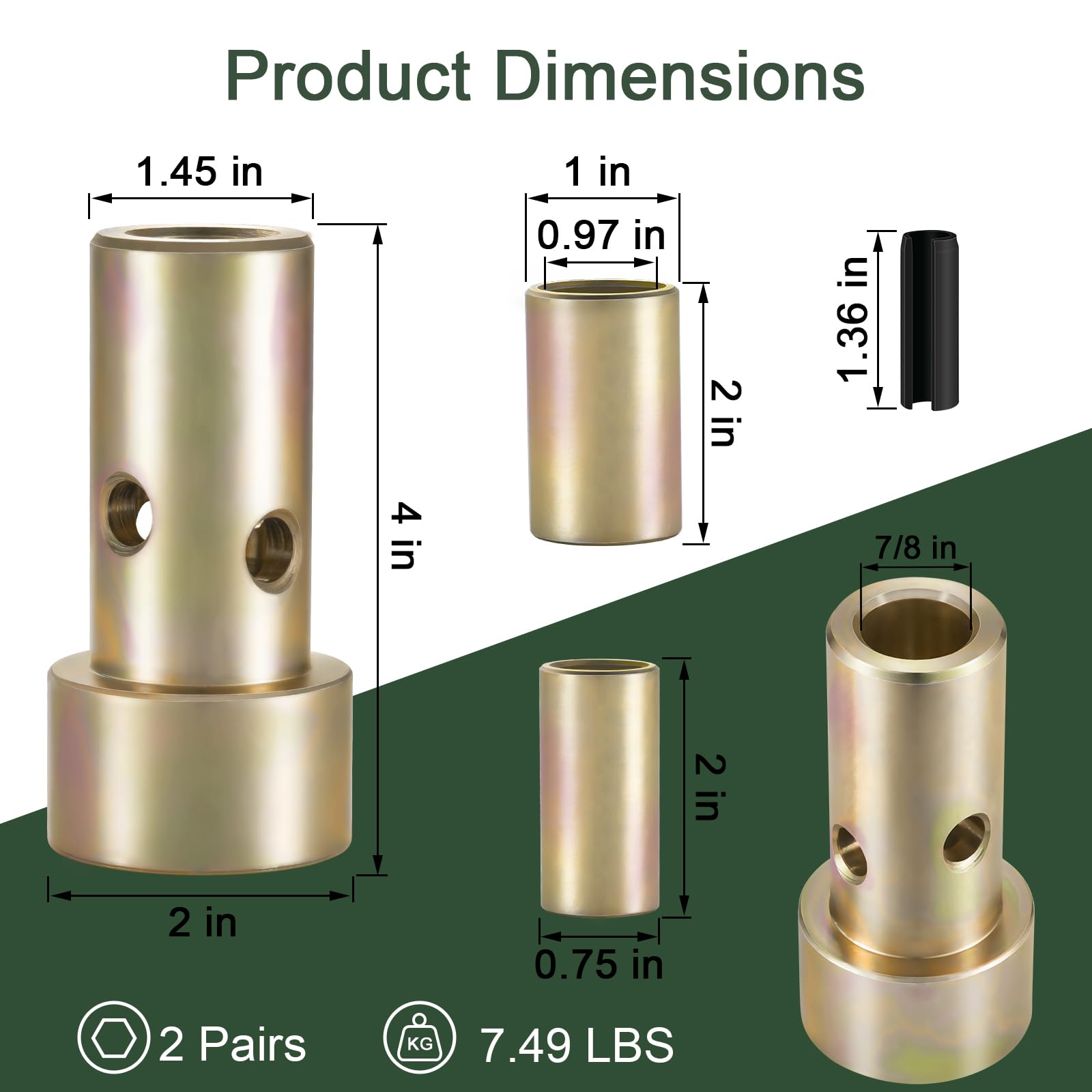 CZC AUTO shoulder bushings 7-8-diameter highlight durable CAT 1 connection.