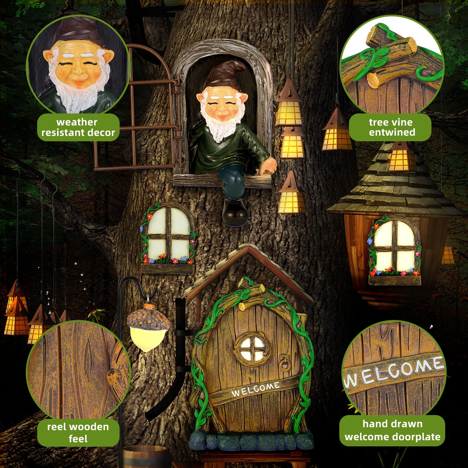 Czlotyh fairy window piece adds woodland charm to trees and walls.