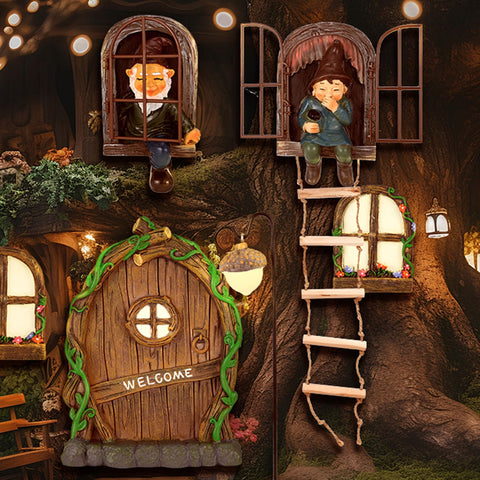 Czlotyh second ladder hanging tree decoration enhances porch appeal.