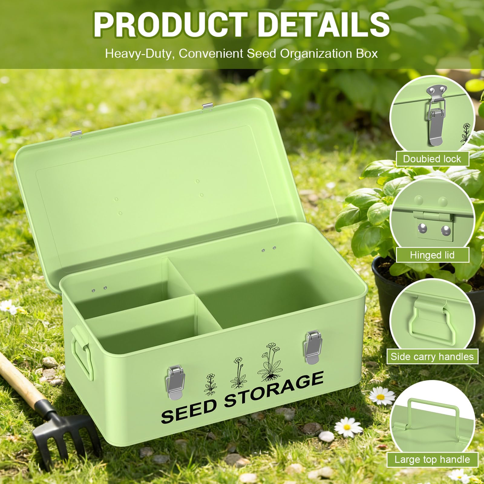 CZMIYRPY metal seed organizer resists rust for long garden use.