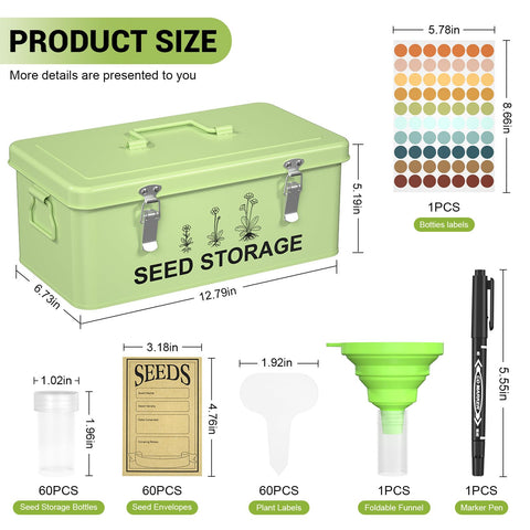 CZMIYRPY three-compartment organizer separates seeds, envelopes, and tools.