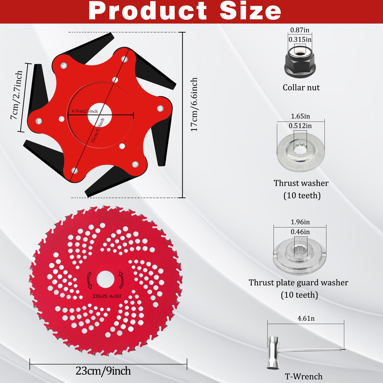 CZS brush cutter blade with 36 teeth for efficient weed cutting