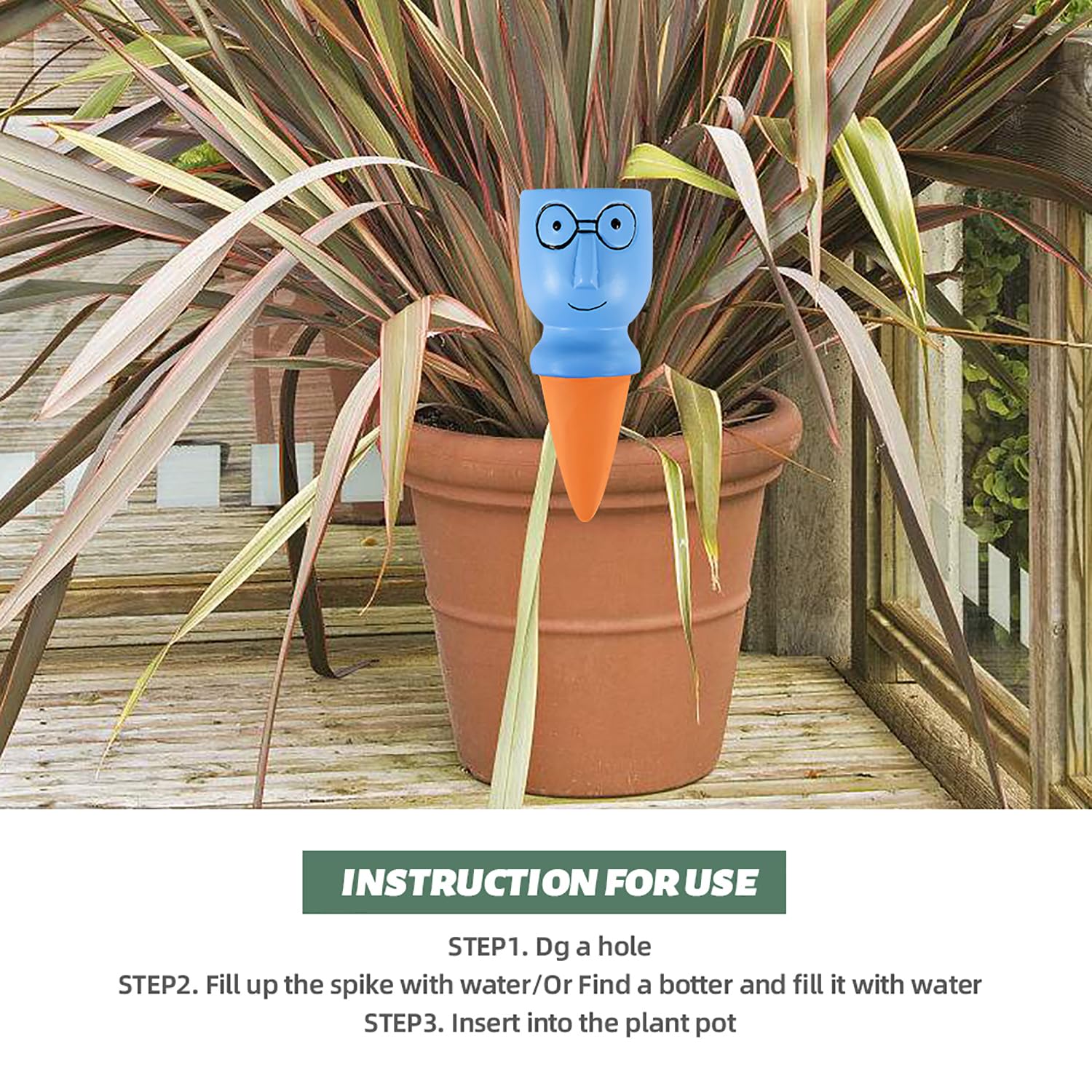 CZWL&HG vacation-friendly terracotta spikes keep outdoor plants moist while away.