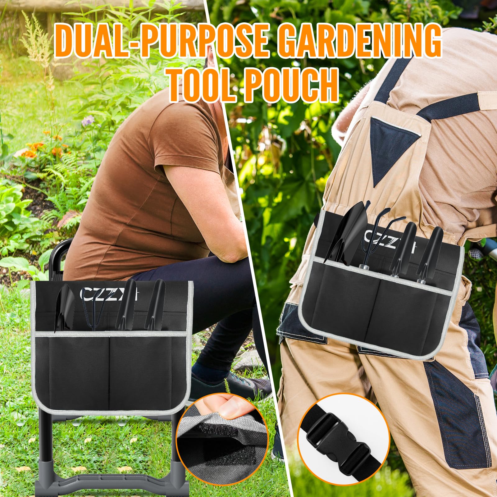 CZZXI garden kneeler folded compact for easy transport.