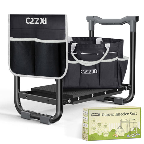 CZZXI garden kneeler front view for steady, comfortable gardening.