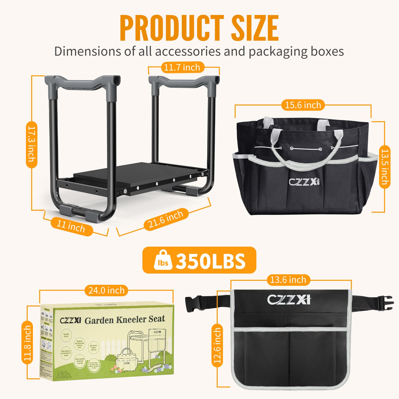 CZZXI garden kneeler in use during weeding and planting.