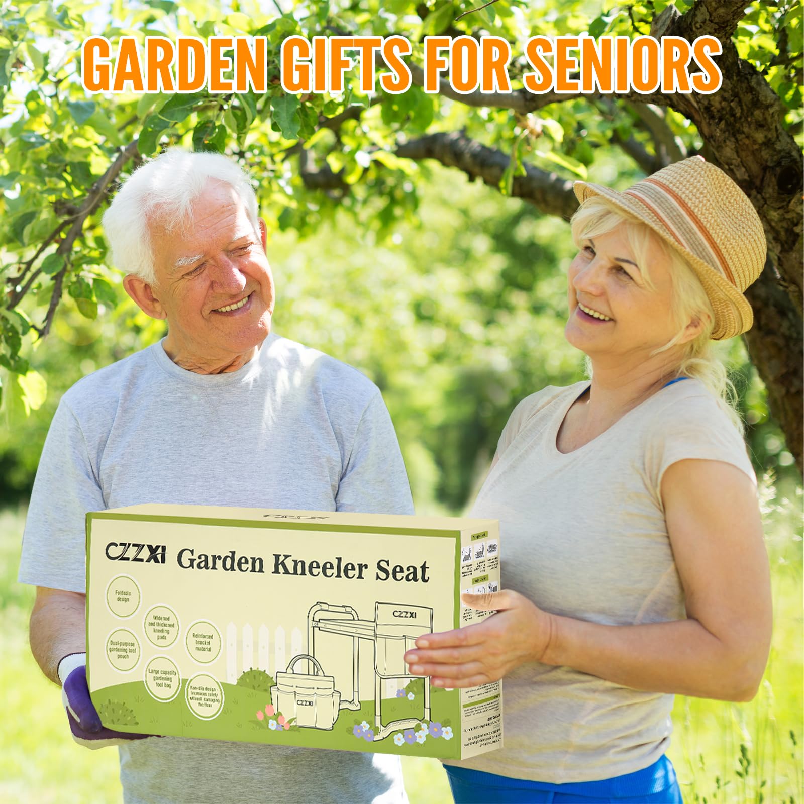 CZZXI Garden Kneeler pad thick EVA surface cushions knees during planting and weeding.