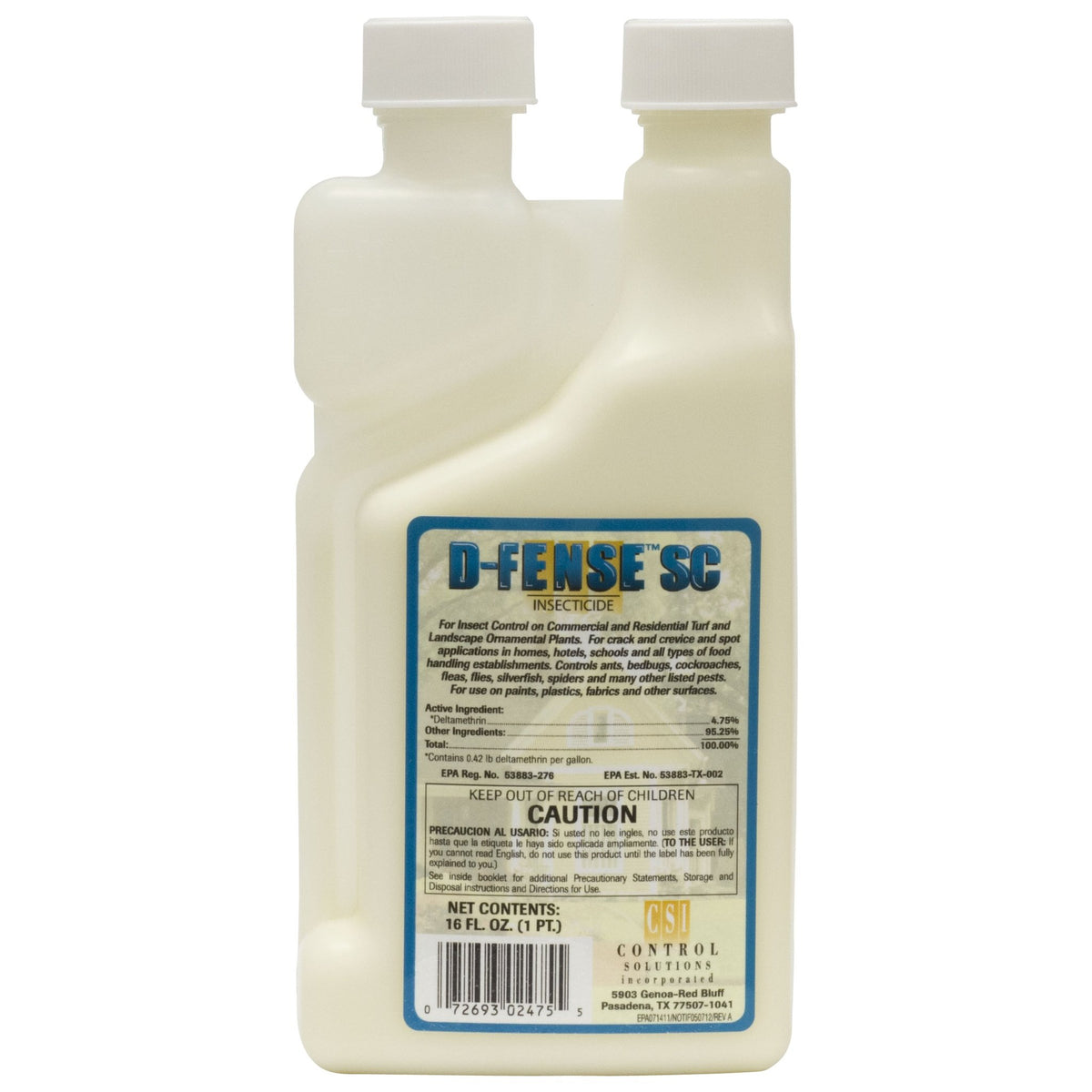 D-Fense SC Deltamethrin pint bottle for indoor spot treatments against pests.