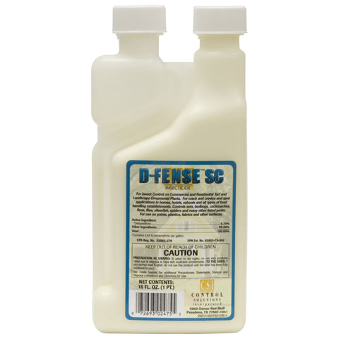 D-Fense SC Deltamethrin pint bottle for indoor spot treatments against pests.