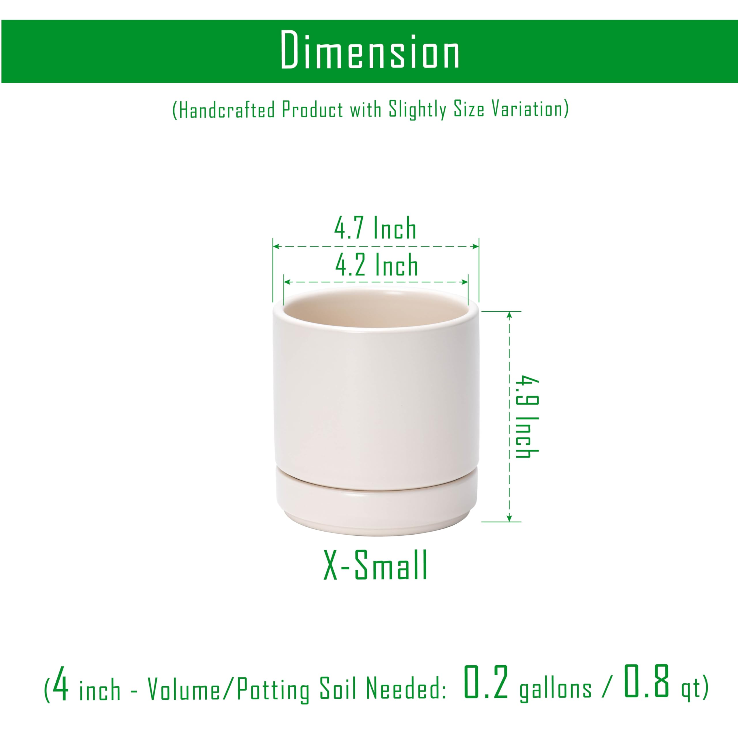 D'vine Dev ceramic planter with saucer in oatmeal, ready for indoor display.