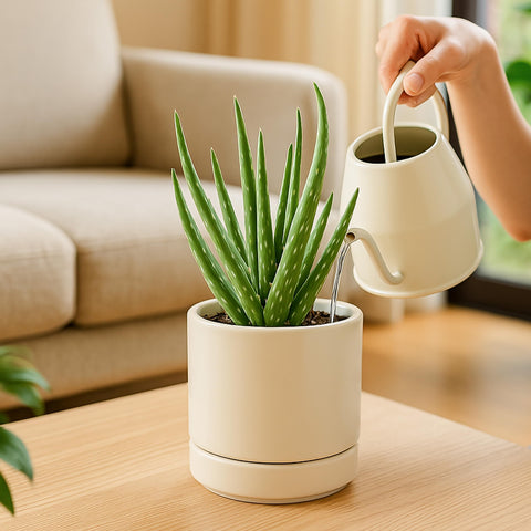 D'vine Dev indoor-use setup with oatmeal planter ready for plants.