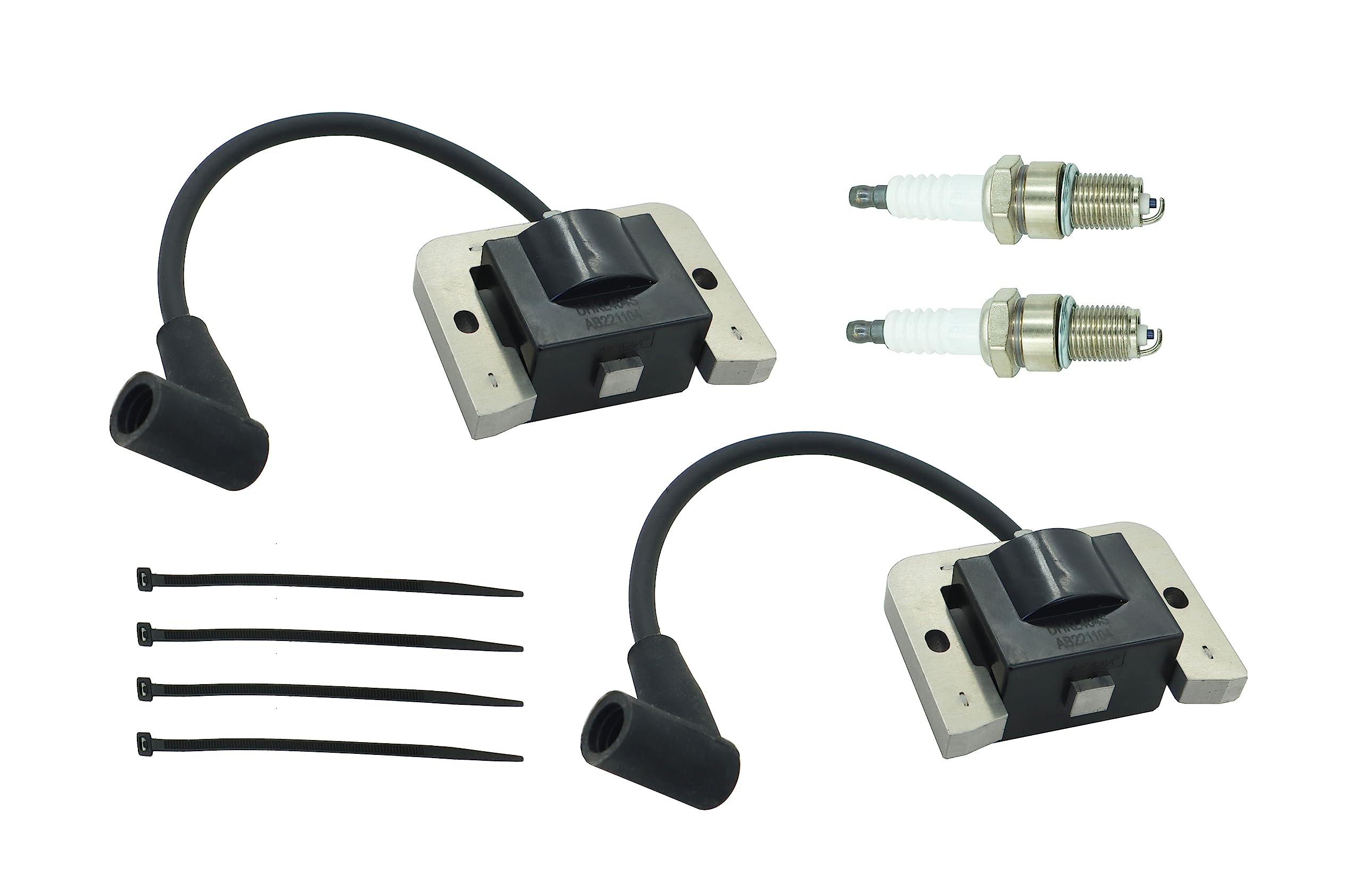 DABAZUALY ignition coil 2-pack for Kohler engines, ready for fast mower ignition replacement.