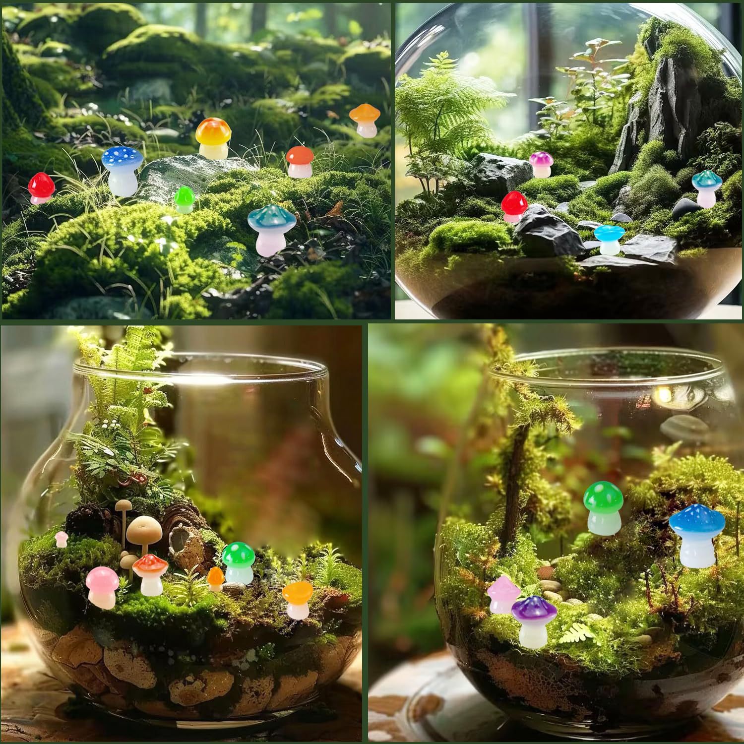 Dabshuyikk 18 styles of colorful mushrooms for mini landscapes.
