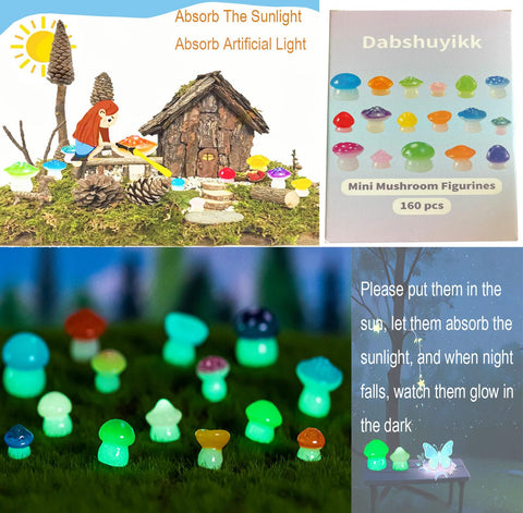Dabshuyikk colorful mushroom miniatures brighten shelves and pots.