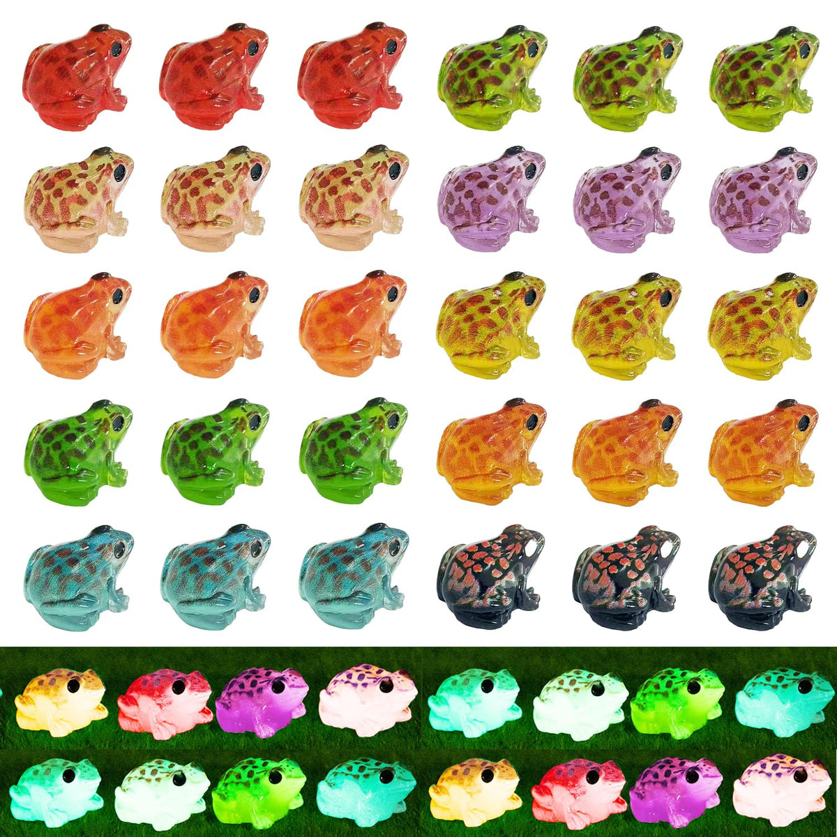 Dabshuyikk luminous frogs glow in the dark for enchanting fairy garden decor.