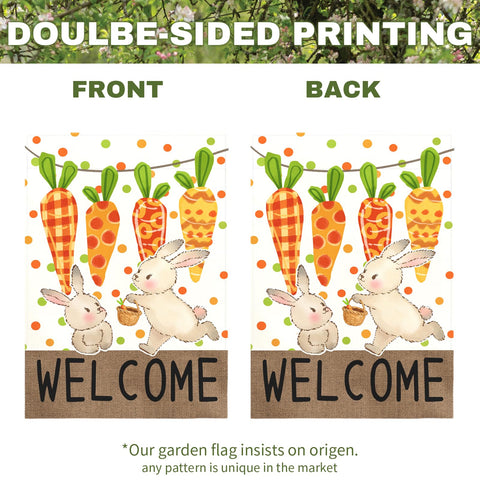Dacawin bunny-garland spring decoration flag adds festive vibes to garden.