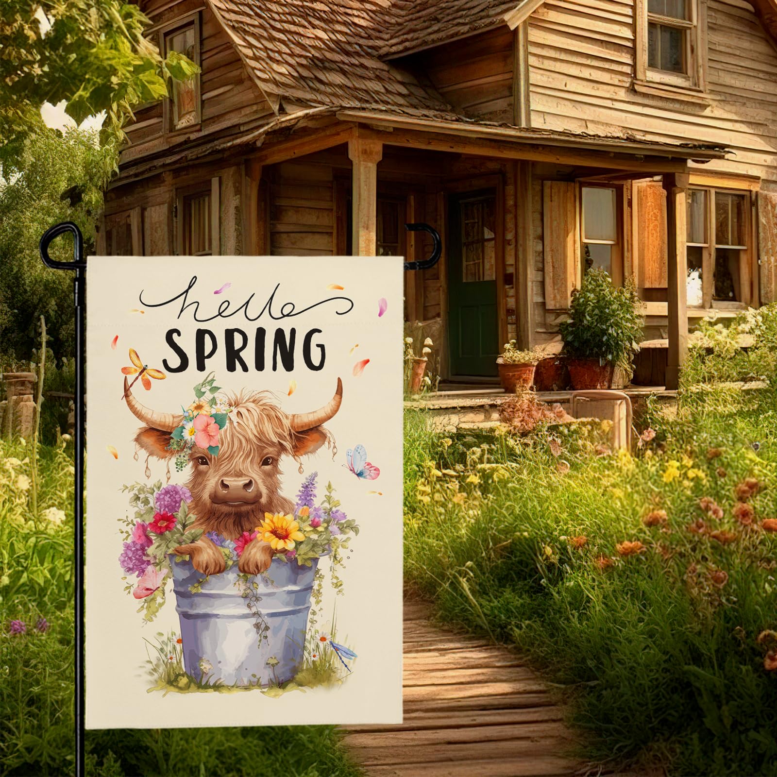 Dacawin double-sided garden flag with identical designs for versatile visibility.