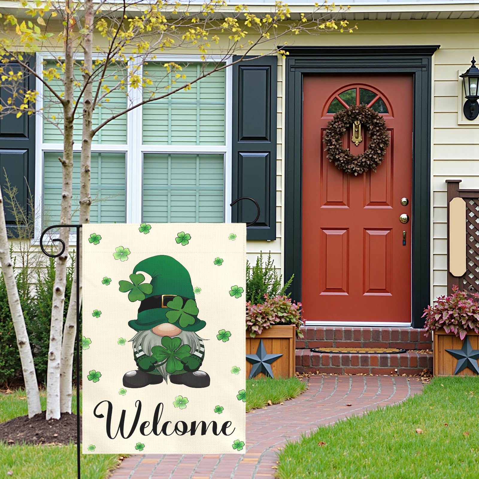 Dacawin Colorful gnome flag brightens yards during seasonal celebrations.
