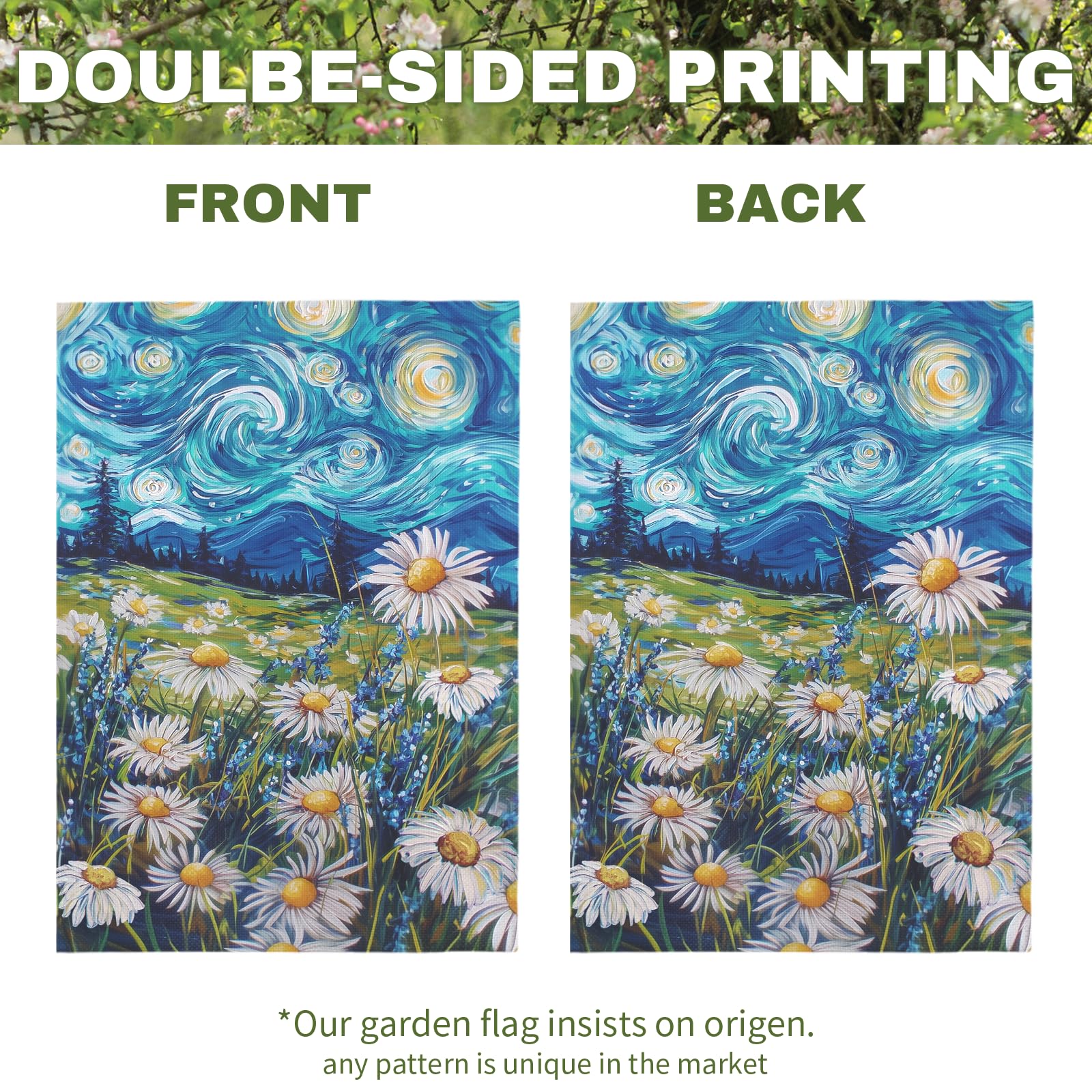 Dacawin Green Meadow Wildflowers flag offers fresh seasonal color for porch.