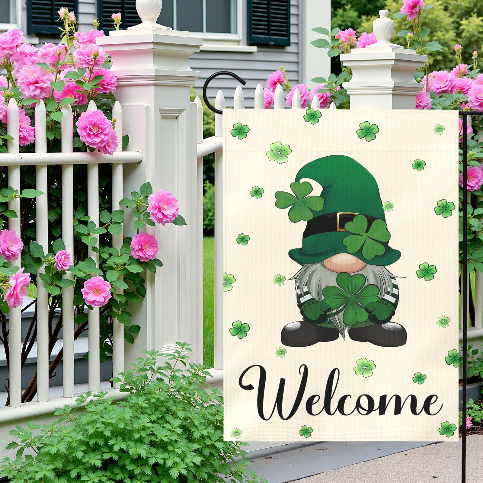 Dacawin Front porch decor for festive spring, St Patrick's Day.