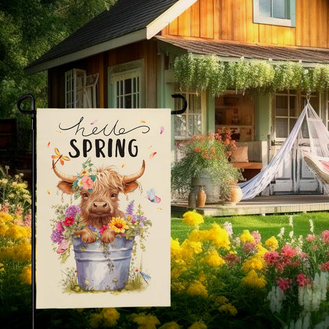Dacawin rustic daisy design flag enhances garden curb appeal.