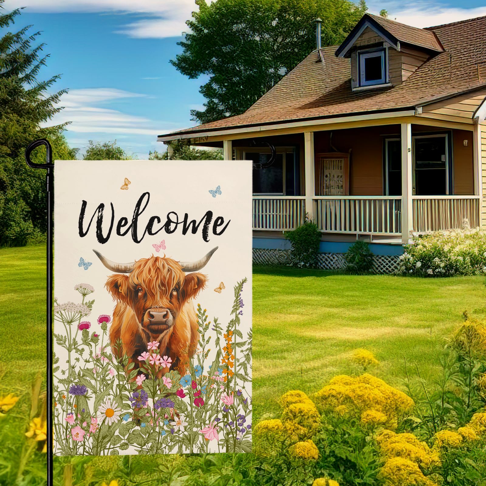 Dacawin rustic outdoor decor flag enhances patios, decks, and lawns