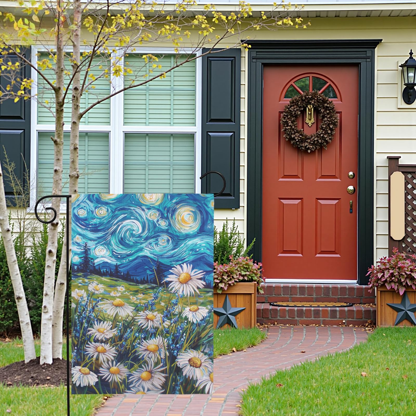 Dacawin Seasonal Gift flag appeals to art lovers and gardeners alike.