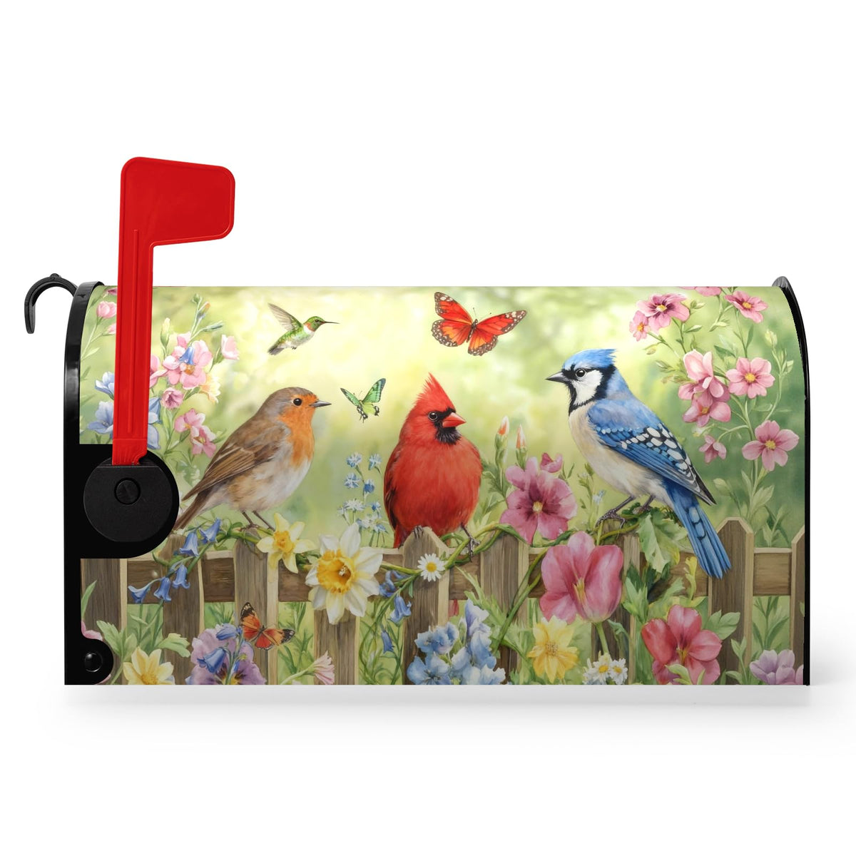 Dacawin spring birds mailbox cover with colorful flowers boosts curb appeal for outdoor spaces