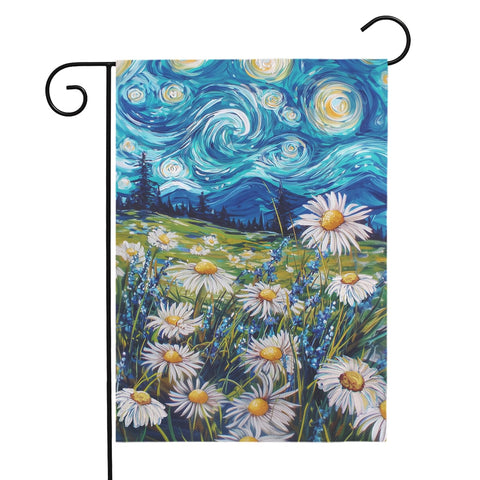 Dacawin Spring Daisy Starry Night flag brightens your outdoor space with daisies and starry sky.