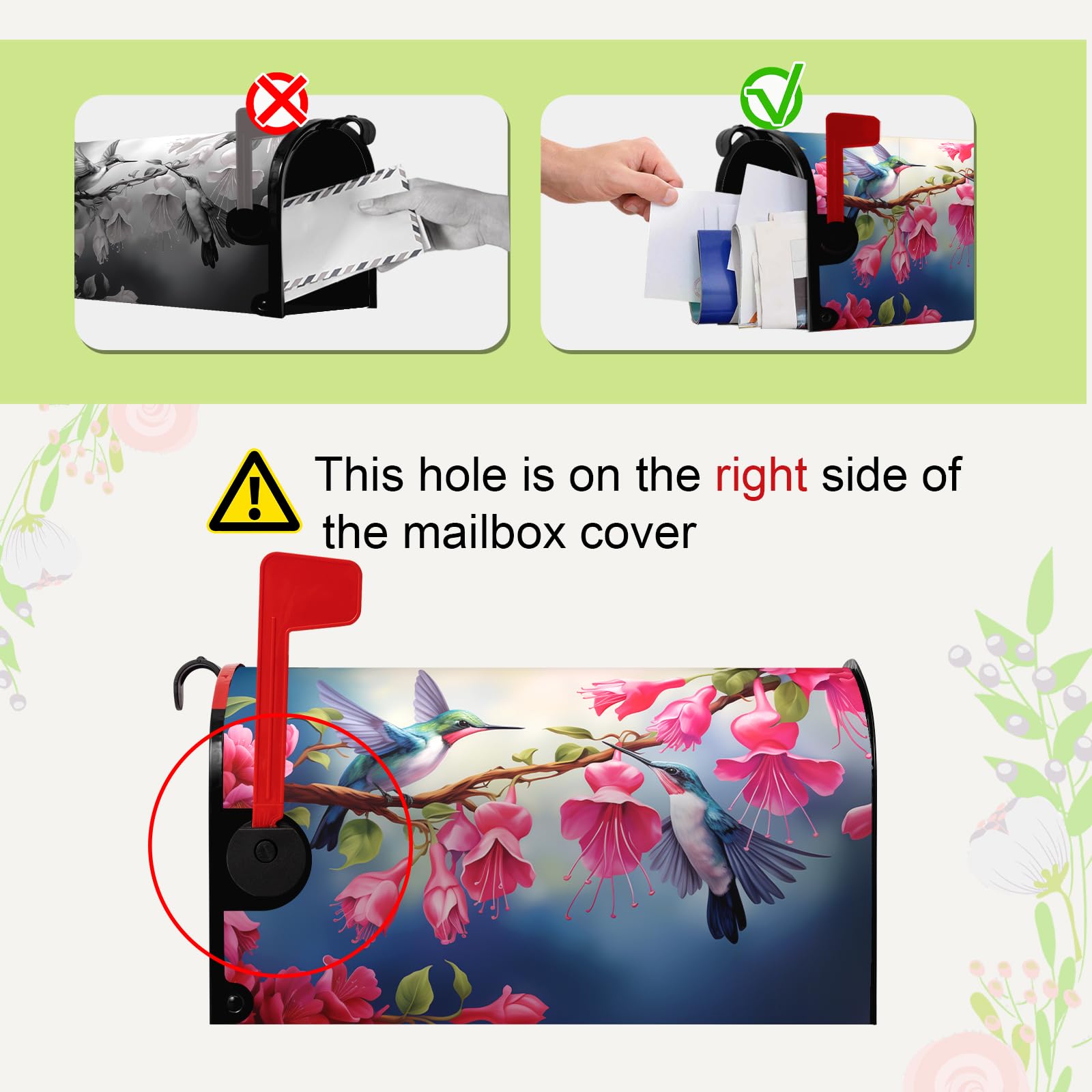 Dacawin spring mailbox wrap with fuchsia blooms adds seasonal charm to any home exterior