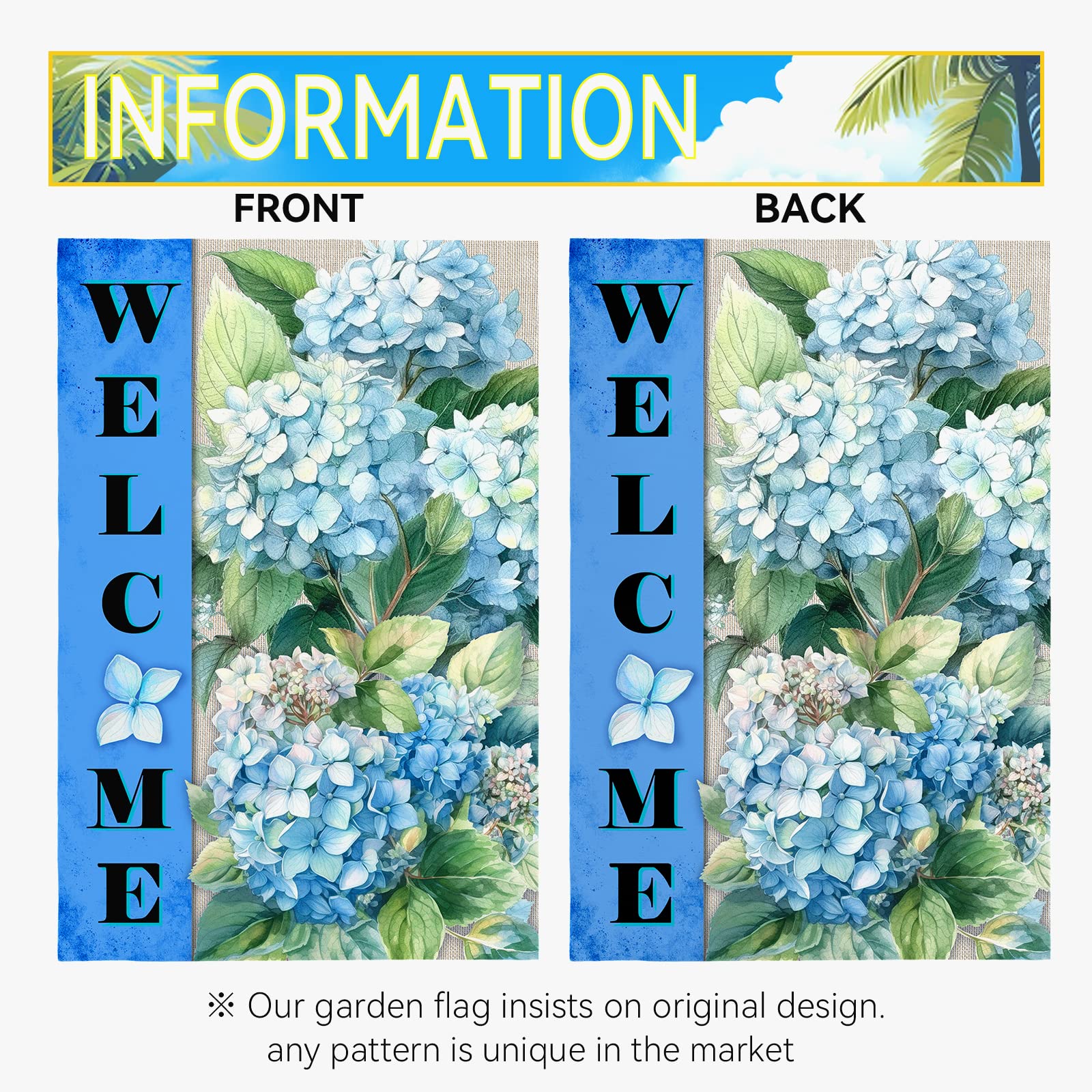Dacawin blue hydrangea flag is ideal for spring and summer.