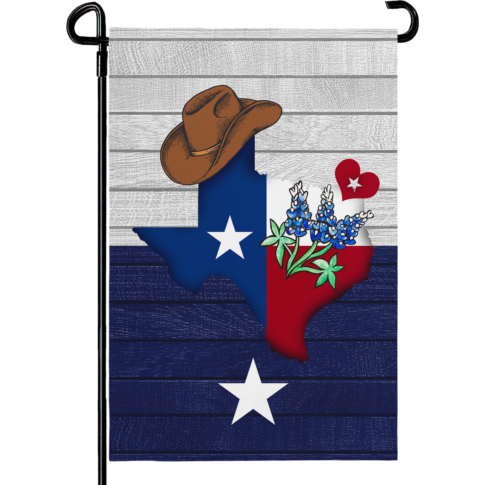 Dacawin Texas Bluebonnet garden flag showcases vibrant bluebonnets for welcoming outdoor décor.