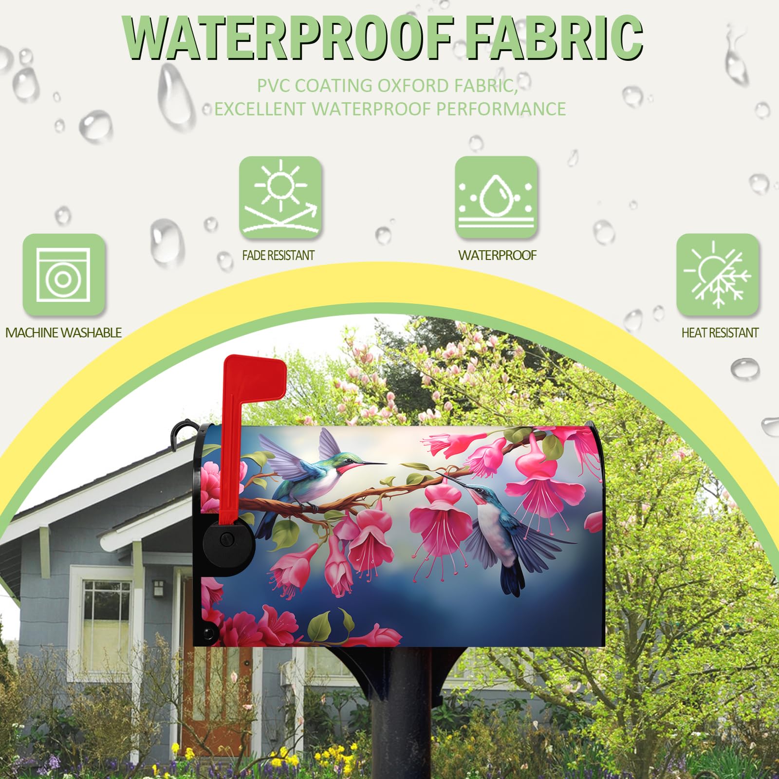 Dacawin waterproof oxford fabric mailbox cover resists sunlight and rain for lasting color