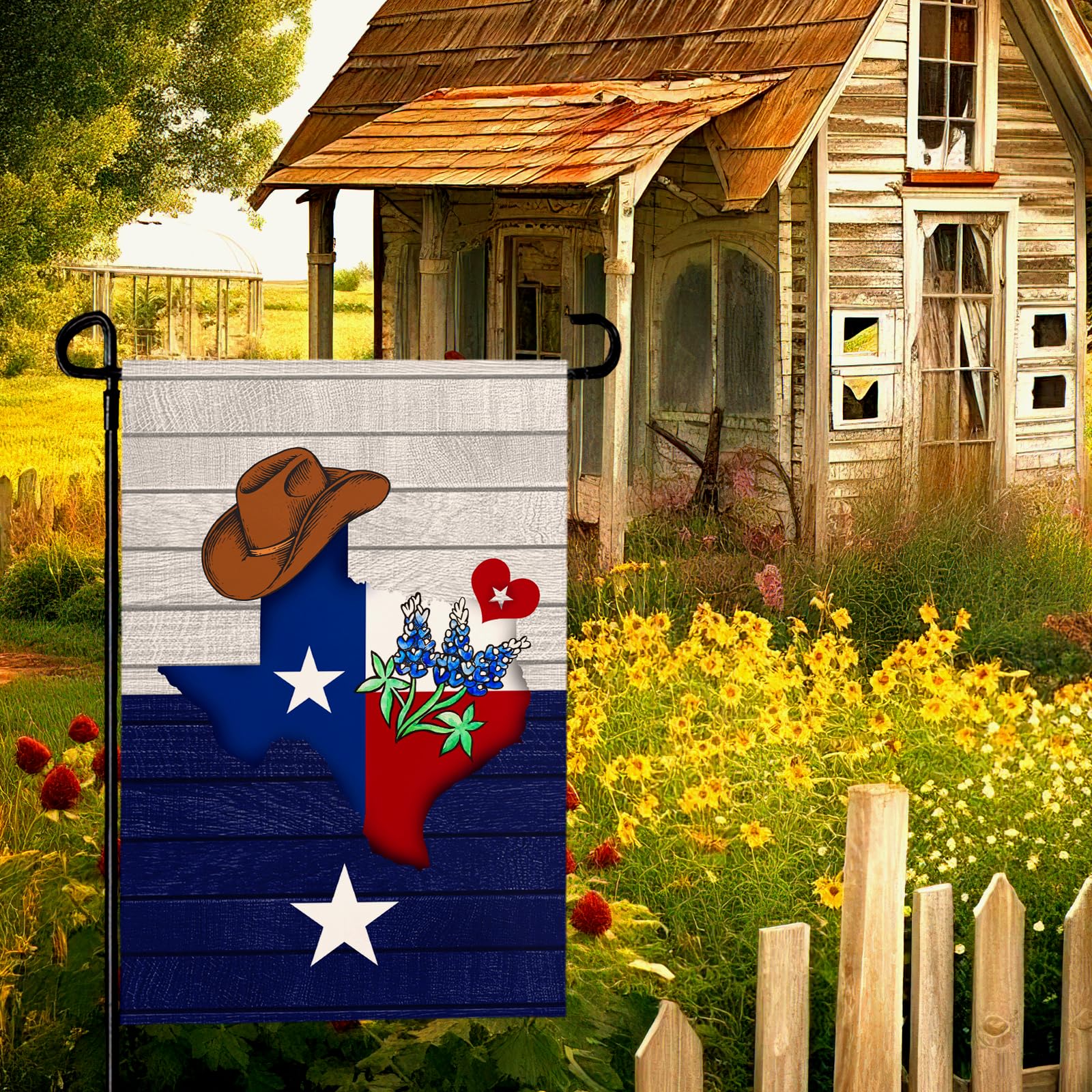 Dacawin welcome-banner-flag adds warm Texas flair to entryways.