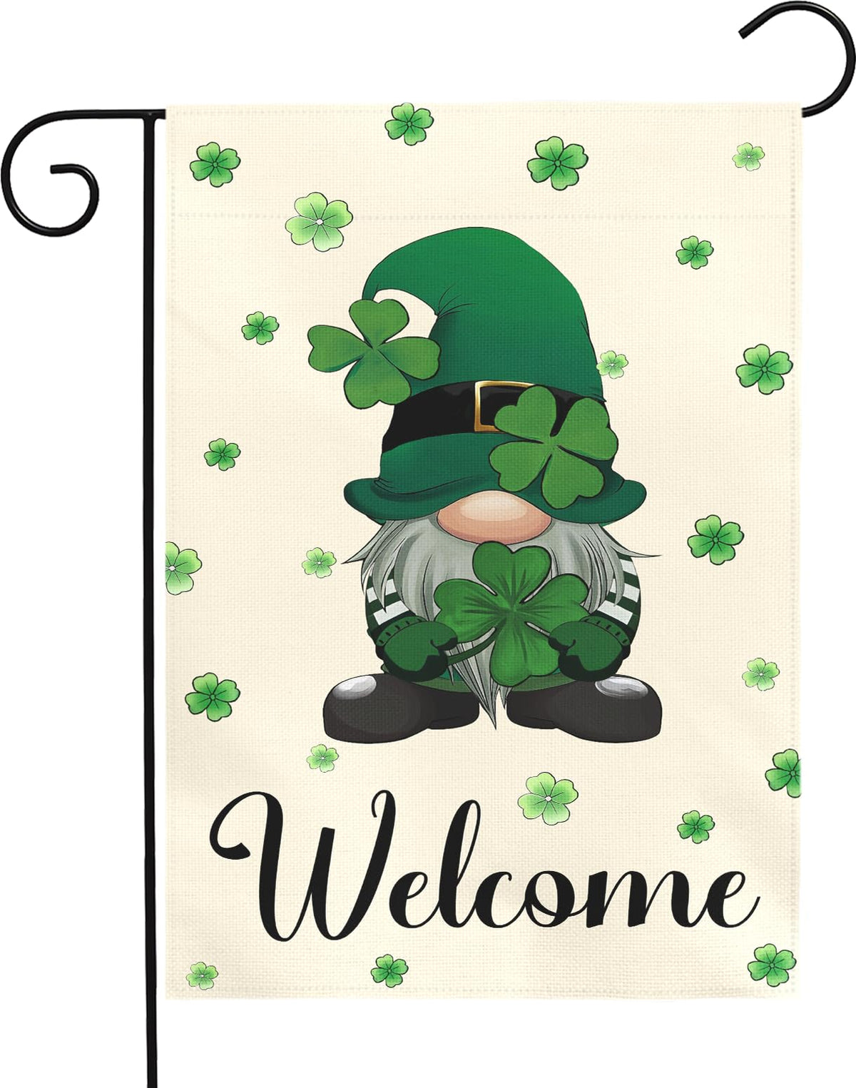 Dacawin Welcome Gnome flag enhances porch curb appeal for spring.