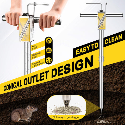 DACK clog-proof bait outlet design prevents jams during application.